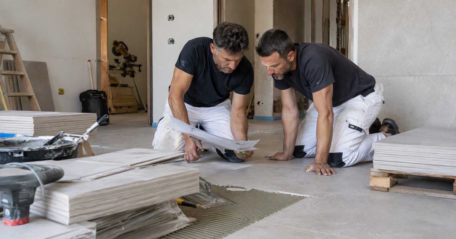 La rete di piastrellisti di Pavimenti in Gres Varese al lavoro